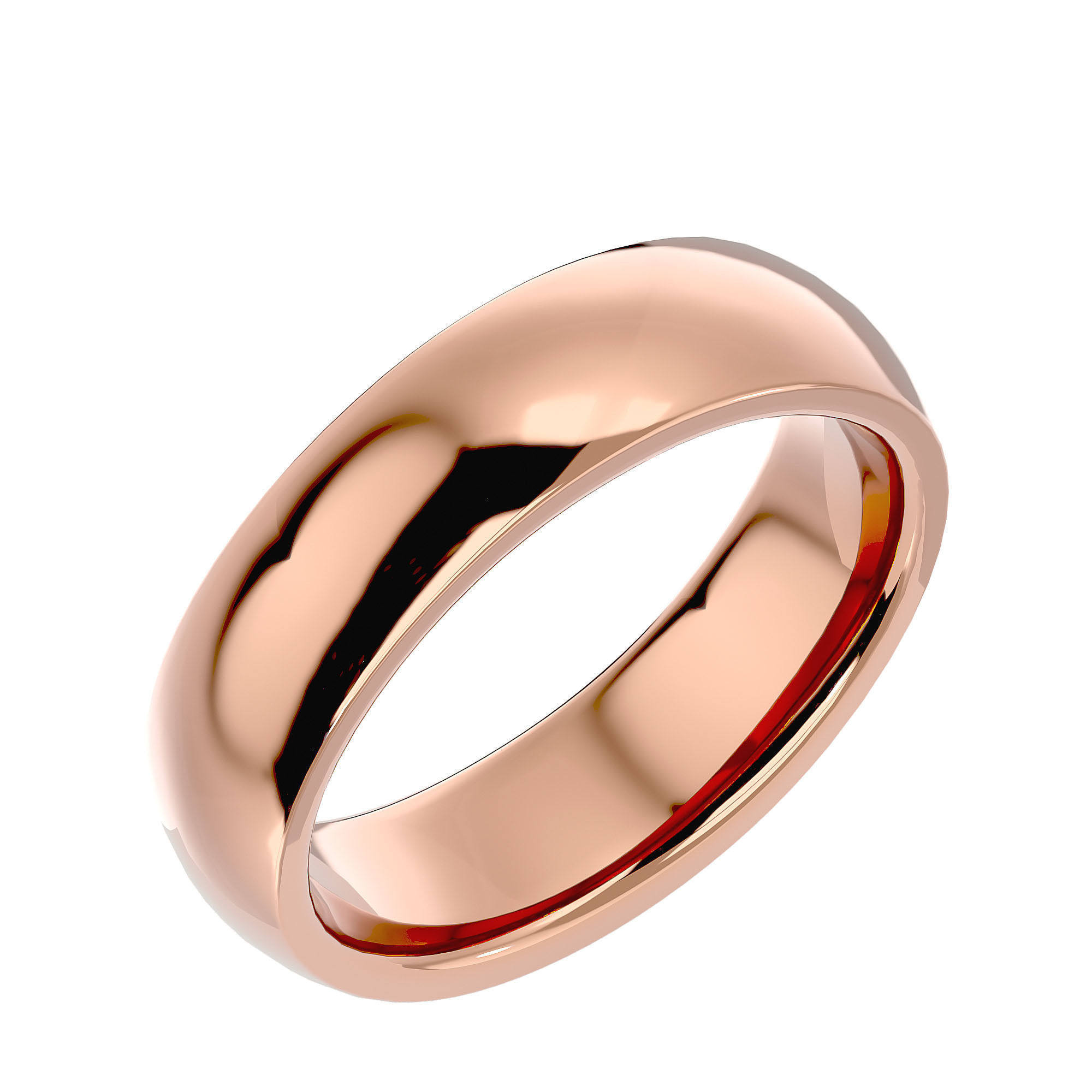 Plain Gold Wedding Engagement Band Ring with 360 Animation 3D print model_11