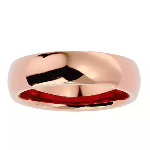 Plain Gold Wedding Engagement Band Ring with 360 Animation