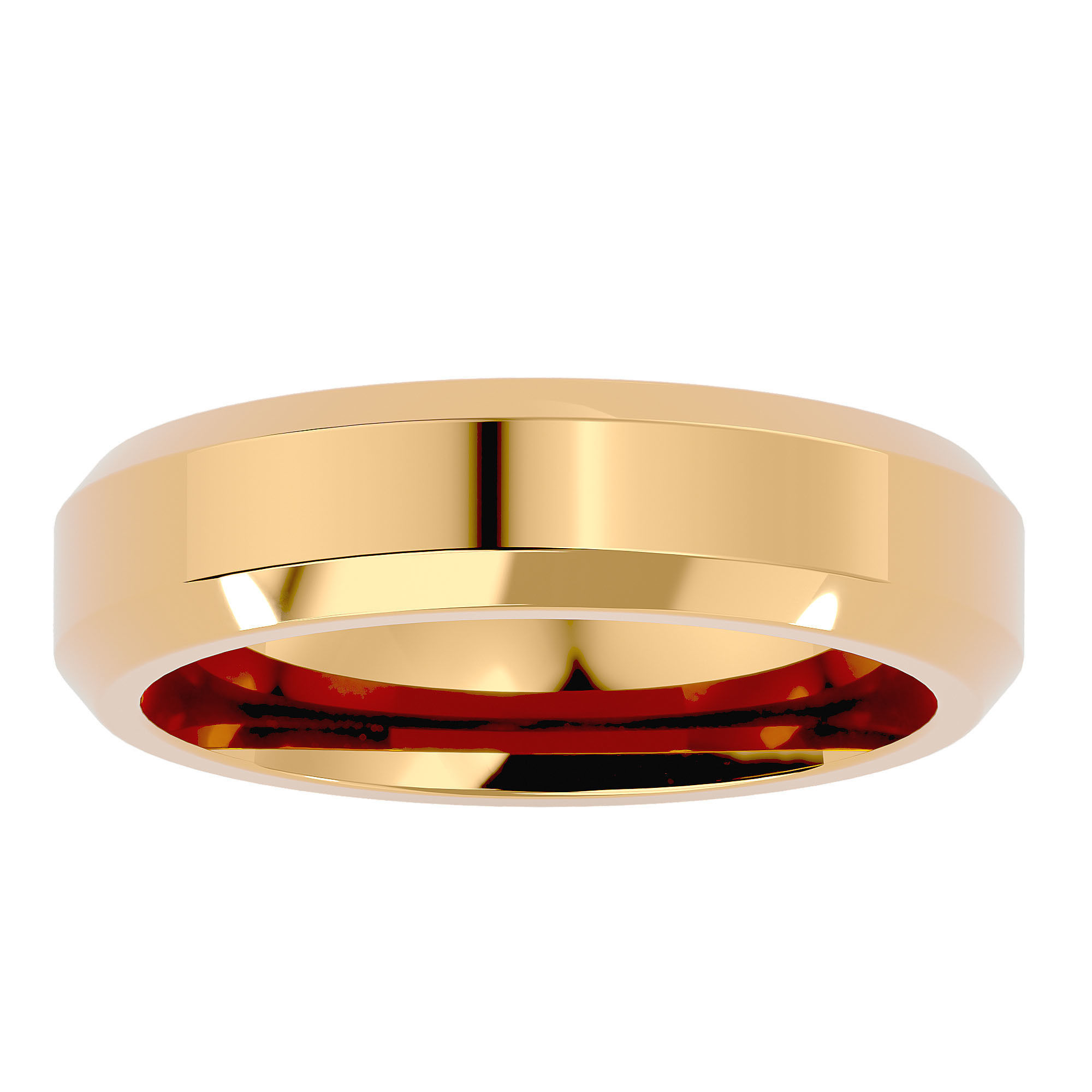Plain Gold Wedding Engagement Band Ring with 360 Animation 3D print model_1