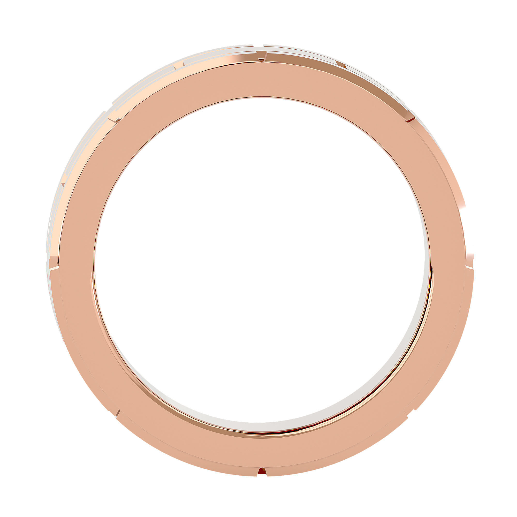 Plain Gold Wedding Engagement Band Ring with 360 Animation 3D print model_5