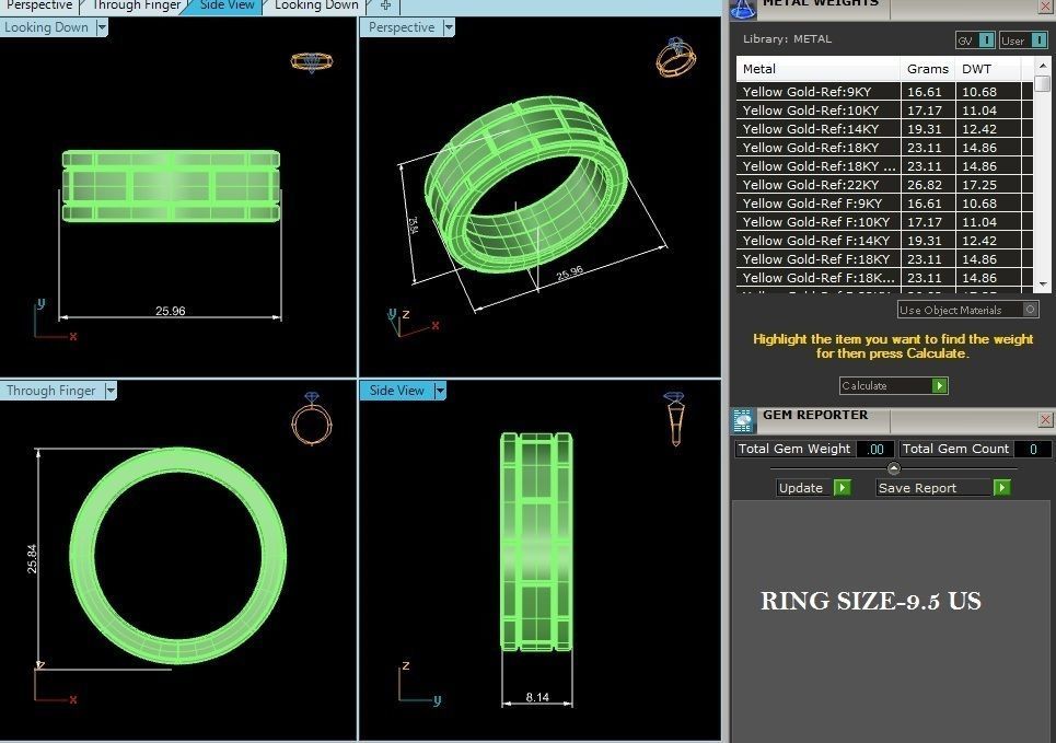 Plain Gold Wedding Engagement Band Ring with 360 Animation 3D print model_12