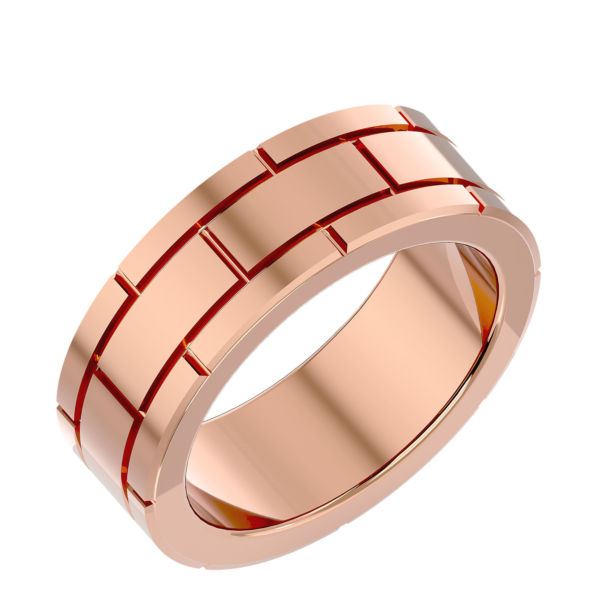 Plain Gold Wedding Engagement Band Ring with 360 Animation 3D print model_11