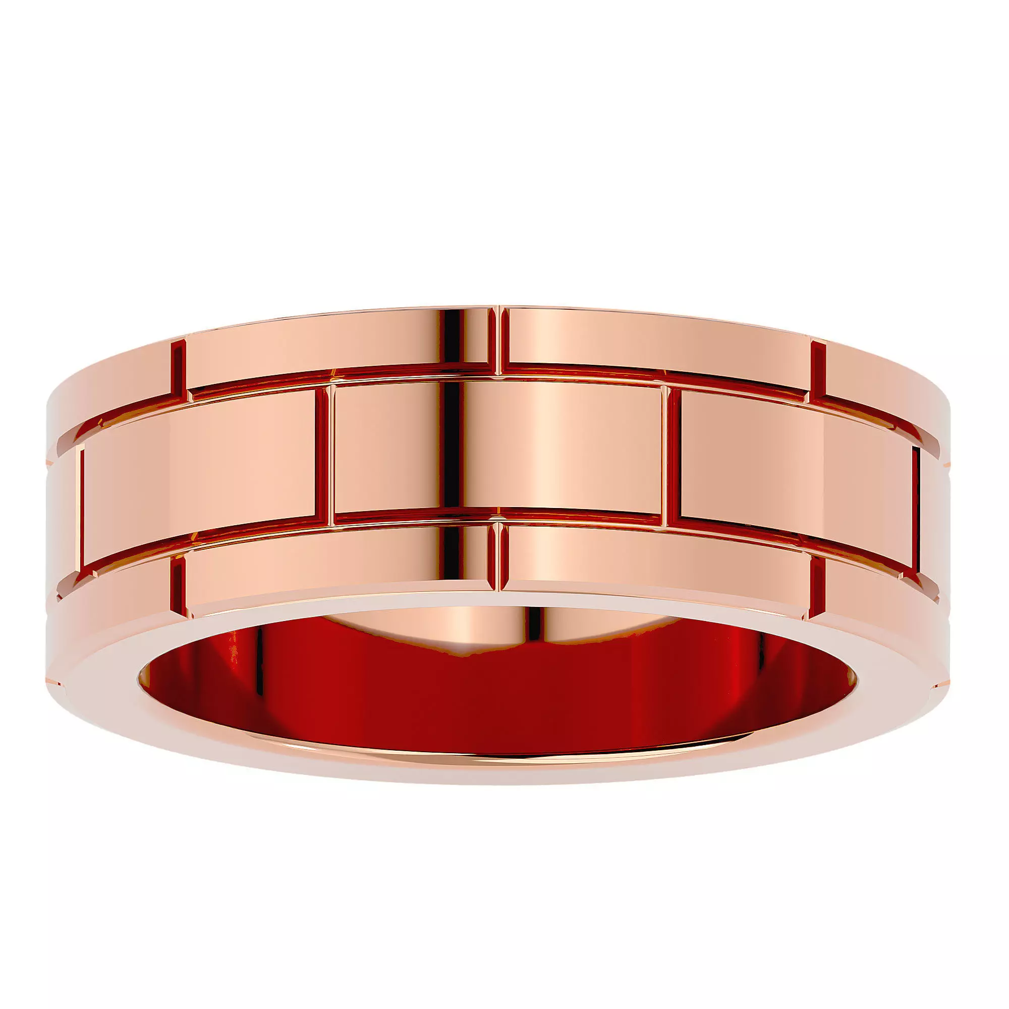 Plain Gold Wedding Engagement Band Ring with 360 Animation 3D print model_0