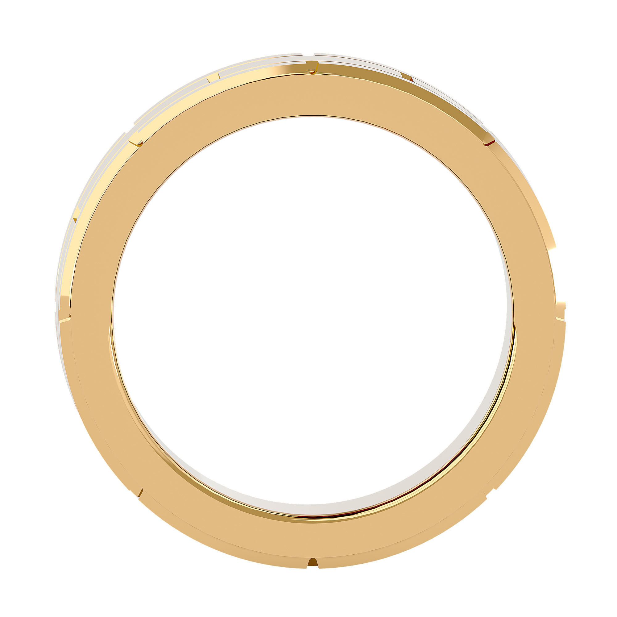 Plain Gold Wedding Engagement Band Ring with 360 Animation 3D print model_4