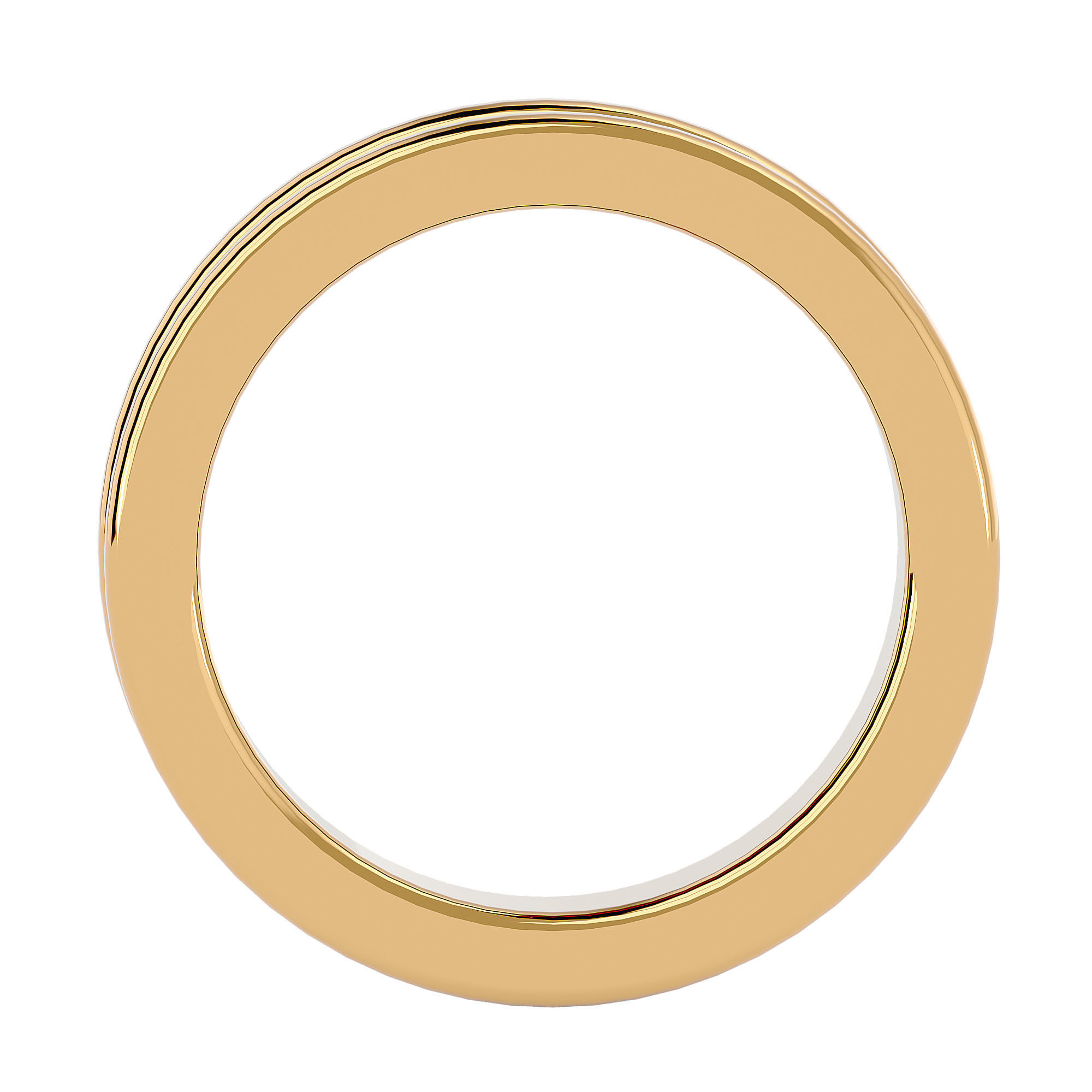 Plain Gold Wedding Engagement Band Ring with 360 Animation 3D print model_4