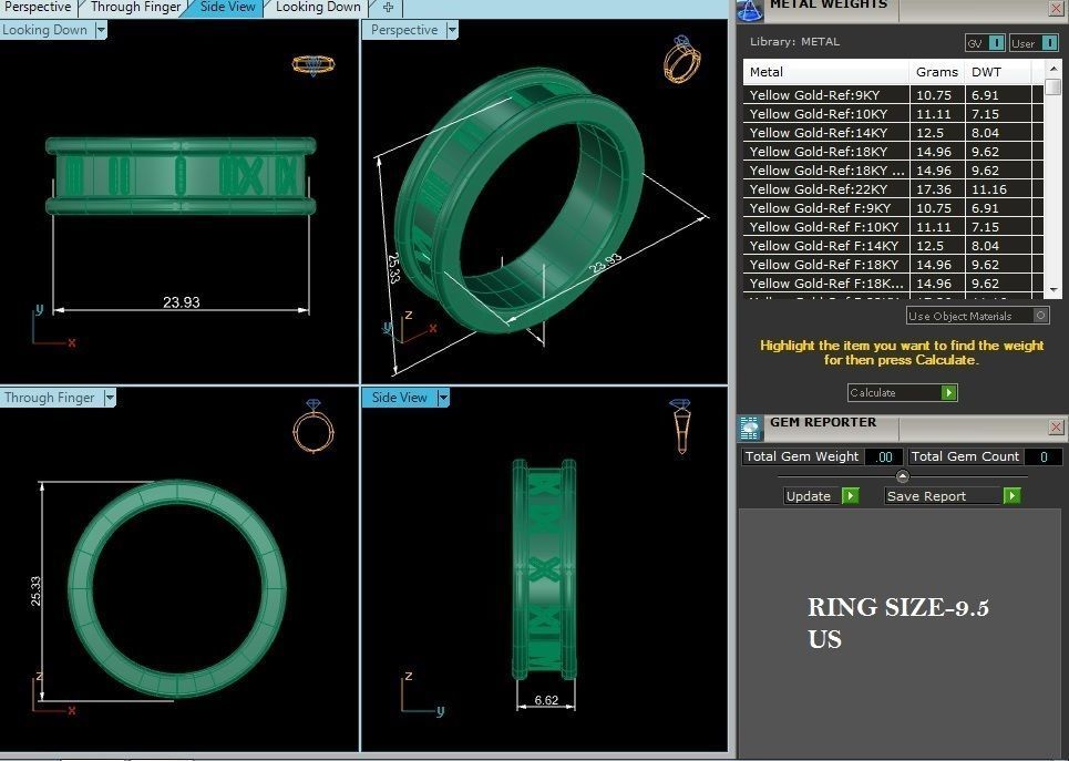 Plain Gold Wedding Engagement Band Ring with 360 Animation 3D print model_12