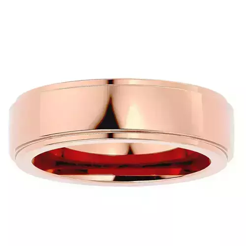 Plain Gold Wedding Engagement Band Ring with 360 Animation