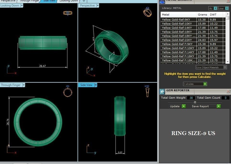 Plain Gold Wedding Engagement Band Ring with 360 Animation 3D print model_12