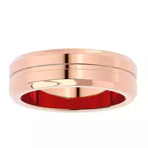 Plain Gold Wedding Engagement Band Ring with 360 Animation
