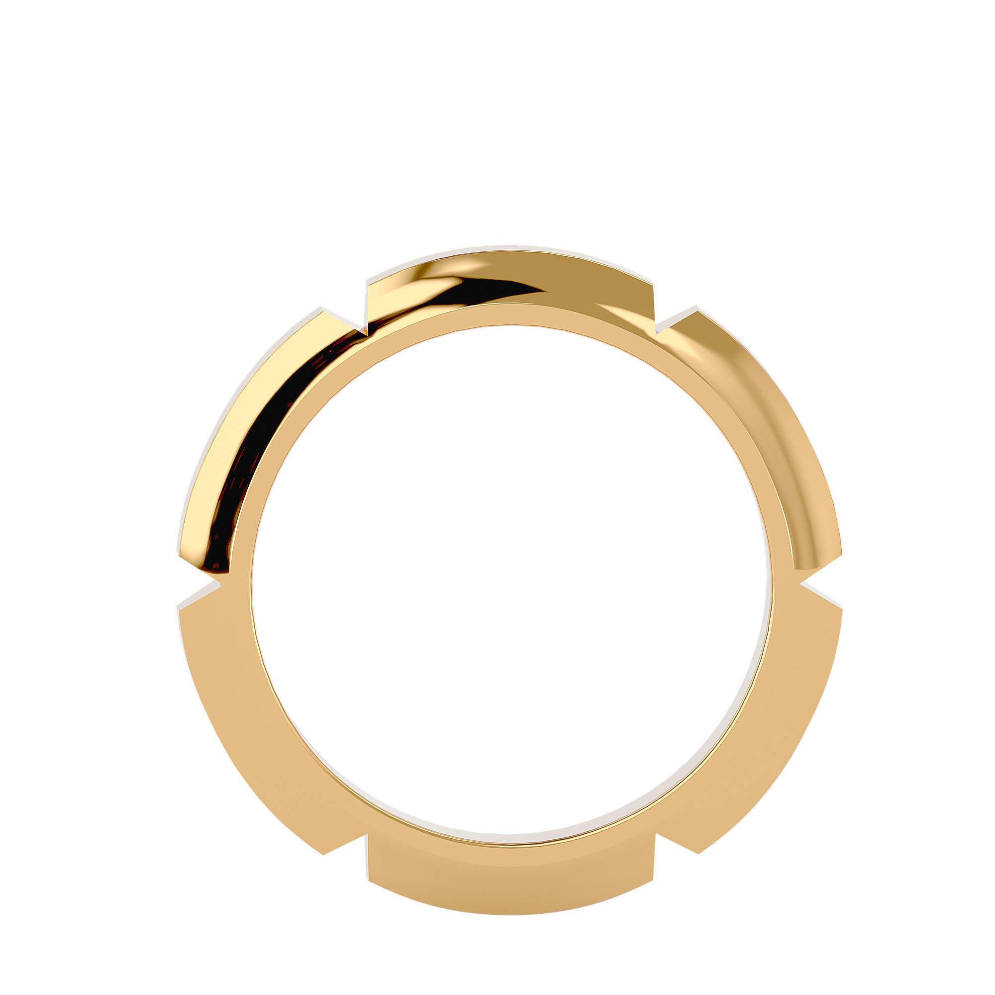 Plain Gold Wedding Engagement Band Ring with 360 Animation 3D print model_4