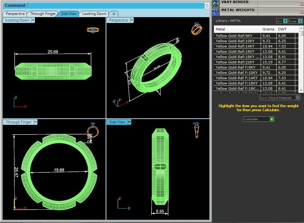 Plain Gold Wedding Engagement Band Ring with 360 Animation 3D print model_12
