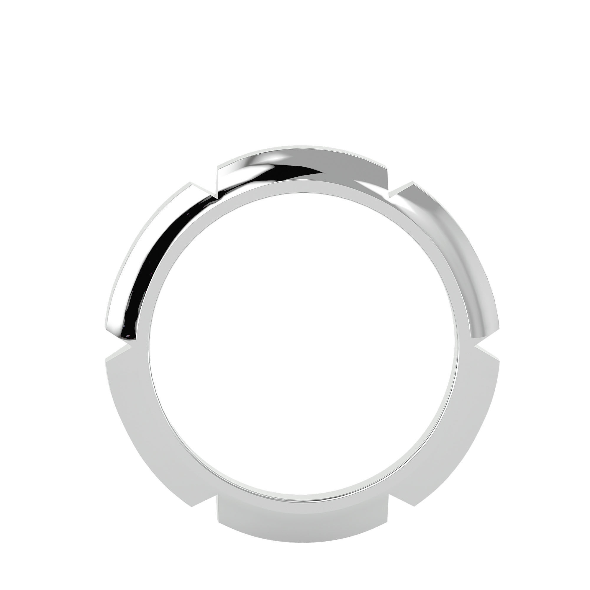 Plain Gold Wedding Engagement Band Ring with 360 Animation 3D print model_3