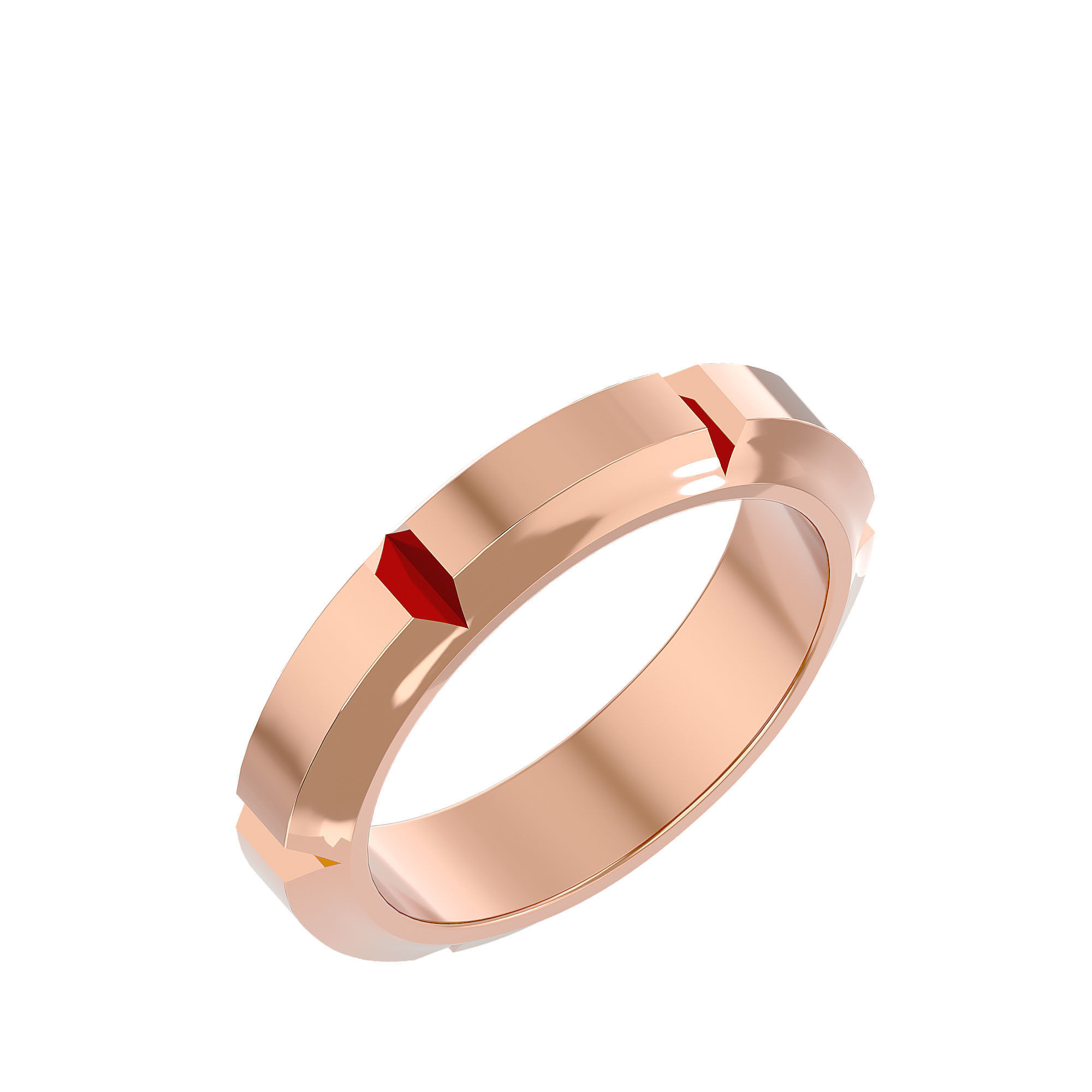 Plain Gold Wedding Engagement Band Ring with 360 Animation 3D print model_11