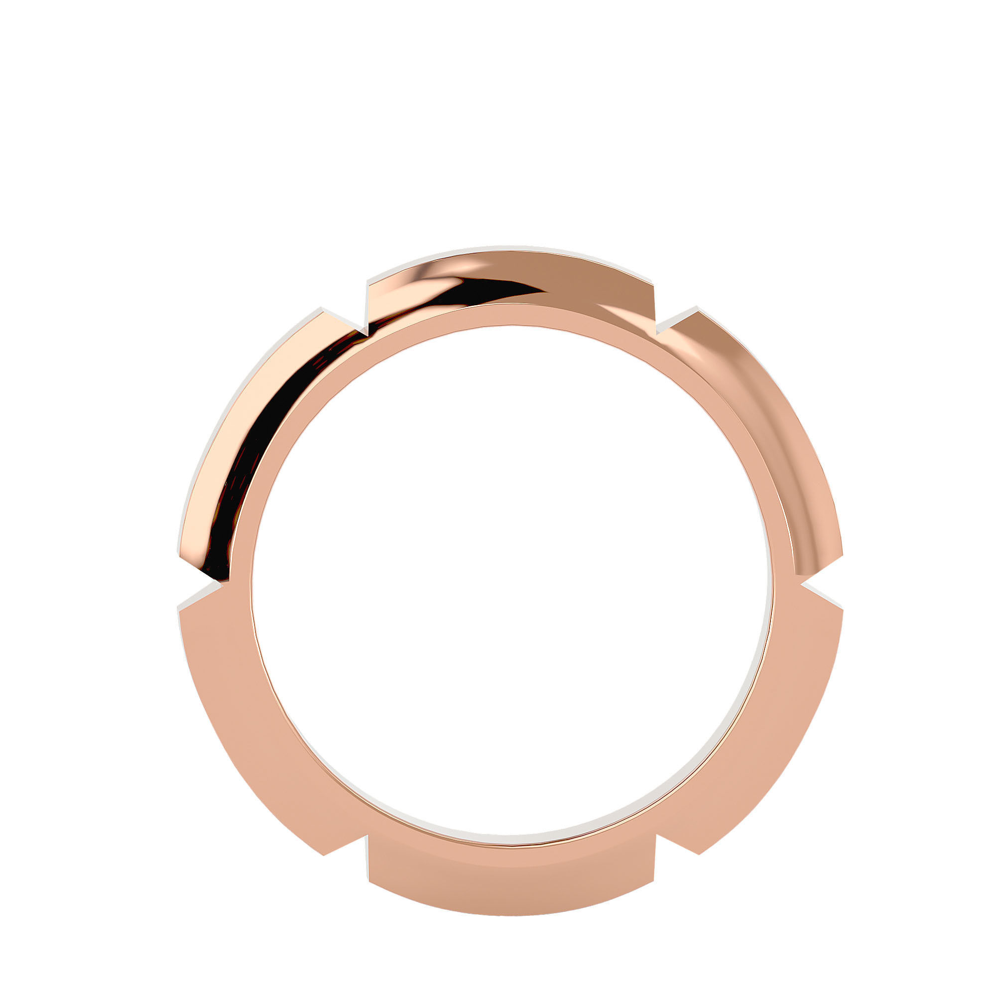 Plain Gold Wedding Engagement Band Ring with 360 Animation 3D print model_5