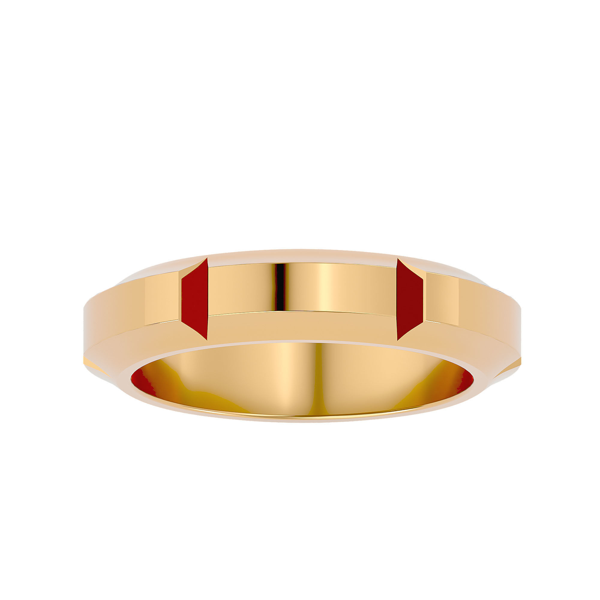 Plain Gold Wedding Engagement Band Ring with 360 Animation 3D print model_1