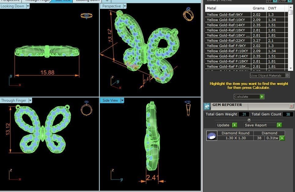 Butterfly Pendant With 360 Animation 3dm stl renders 3D print model_12