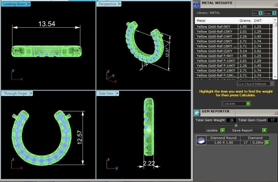 Horseshoe Solitaire Pendant With 360 Animation 3dm stl renders 3D print model_4