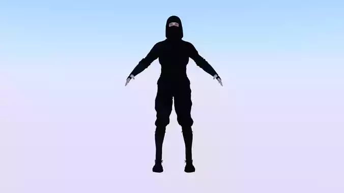 Woman Ninja Low-poly 3D model