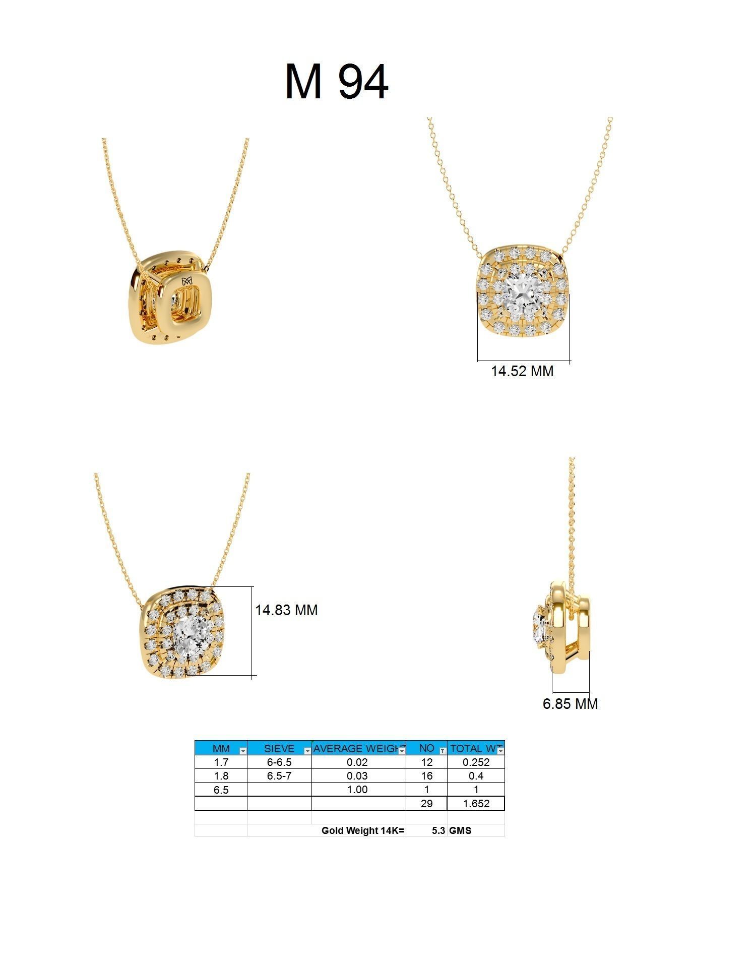 Solitaire Pendant With 360 Animation 3dm stl renders 3D print model_3