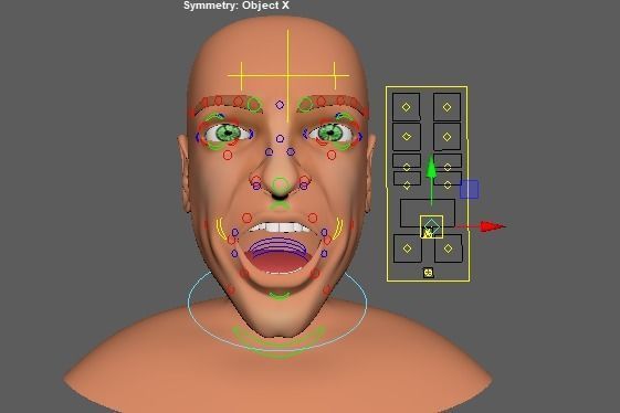 Man face rig Low-poly 3D model_2