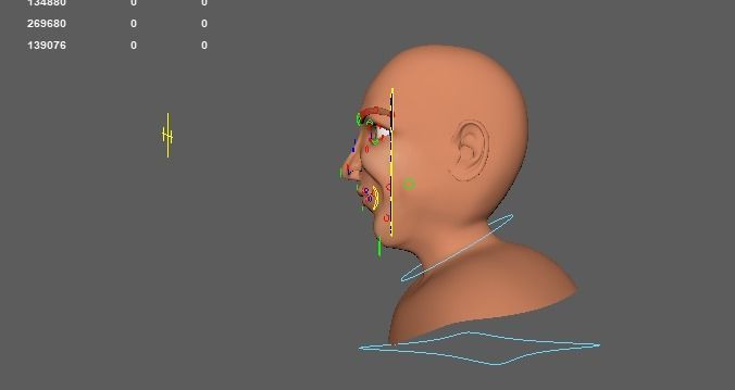 Man face rig Low-poly 3D model_6