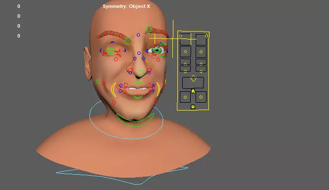 Man face rig Low-poly 3D model_0