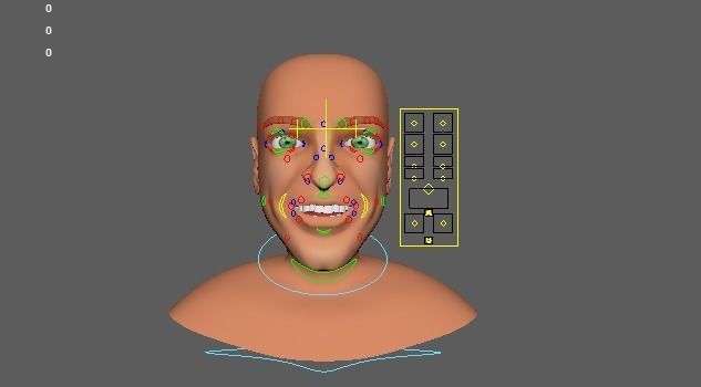 Man face rig Low-poly 3D model_5
