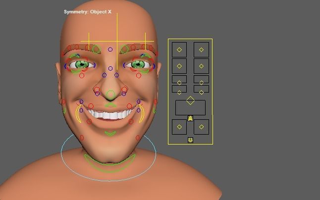 Man face rig Low-poly 3D model_3