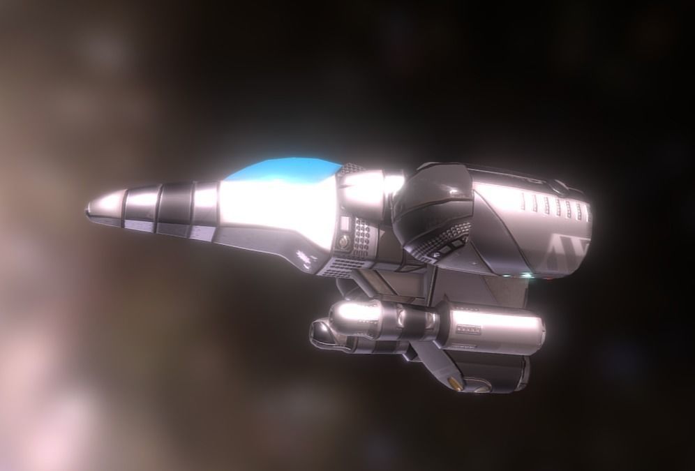 Scifi Space Ship Low-poly 3D model_1