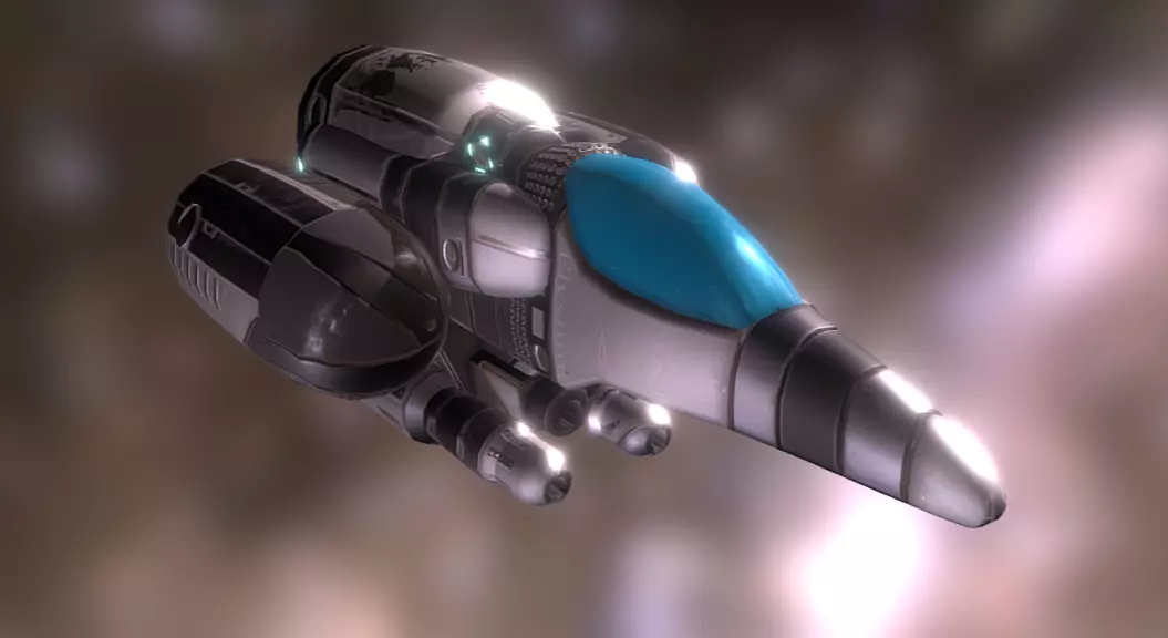 Scifi Space Ship Low-poly 3D model_0