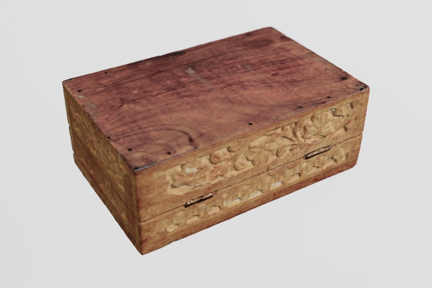 Wooden Ornament Box Hand Carved Deer 3D scan PBR 4K textures Low-poly 3D model_6