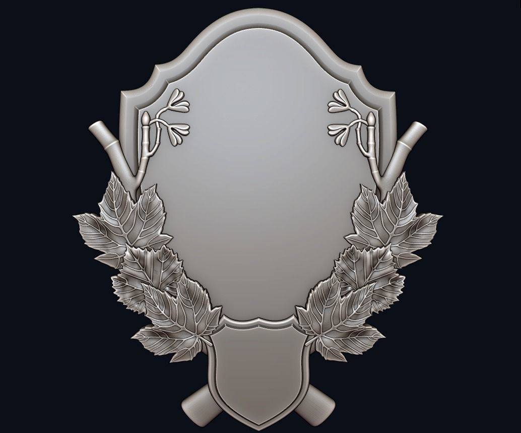 Trophy Mounting Plaque 5 - 3D STL Files for CNC 3D model_1