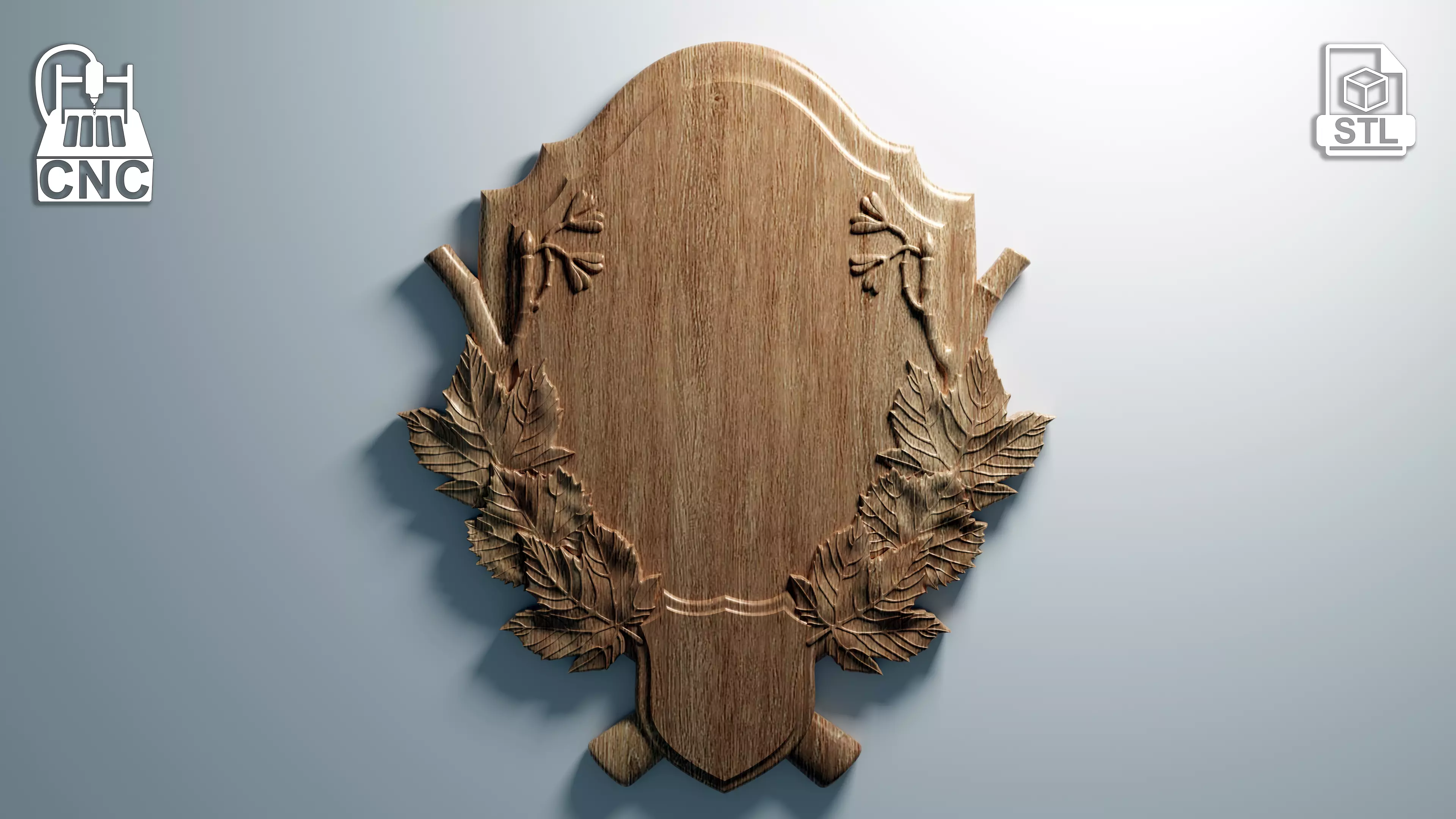 Trophy Mounting Plaque 5 - 3D STL Files for CNC 3D model_0