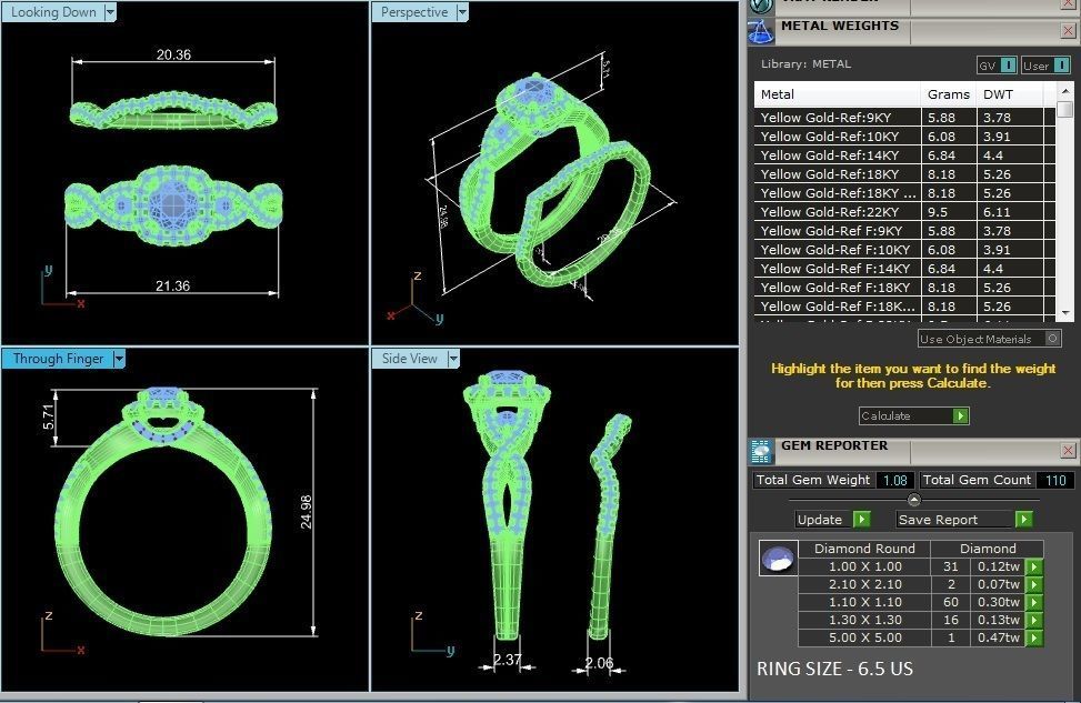 Solitaire Wedding Engagement Ring with Band 360 view 3D print model_5