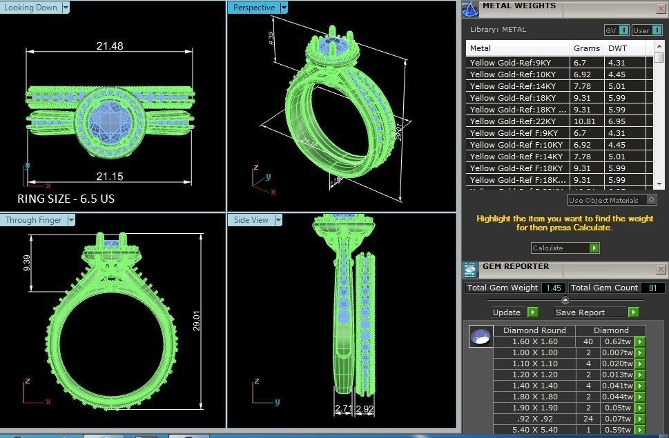 Solitaire Wedding Engagement Ring with Band 360 view 3D print model_4