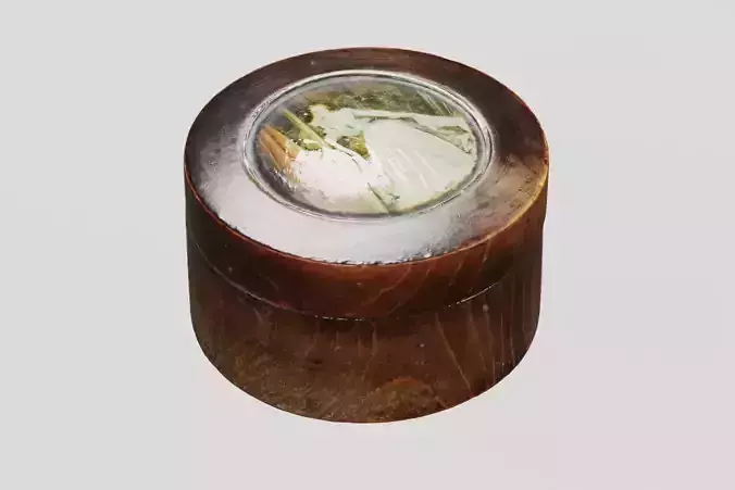Wooden Jewellery Box Inlay 3D scan PBR 4K textures Low-poly 3D model