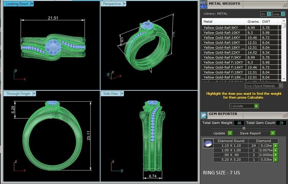 Solitaire Wedding Engagement Ring with Band 360 view 3D print model_8