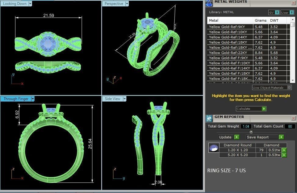 Solitaire Wedding Engagement Ring with Band 360 view 3D print model_8
