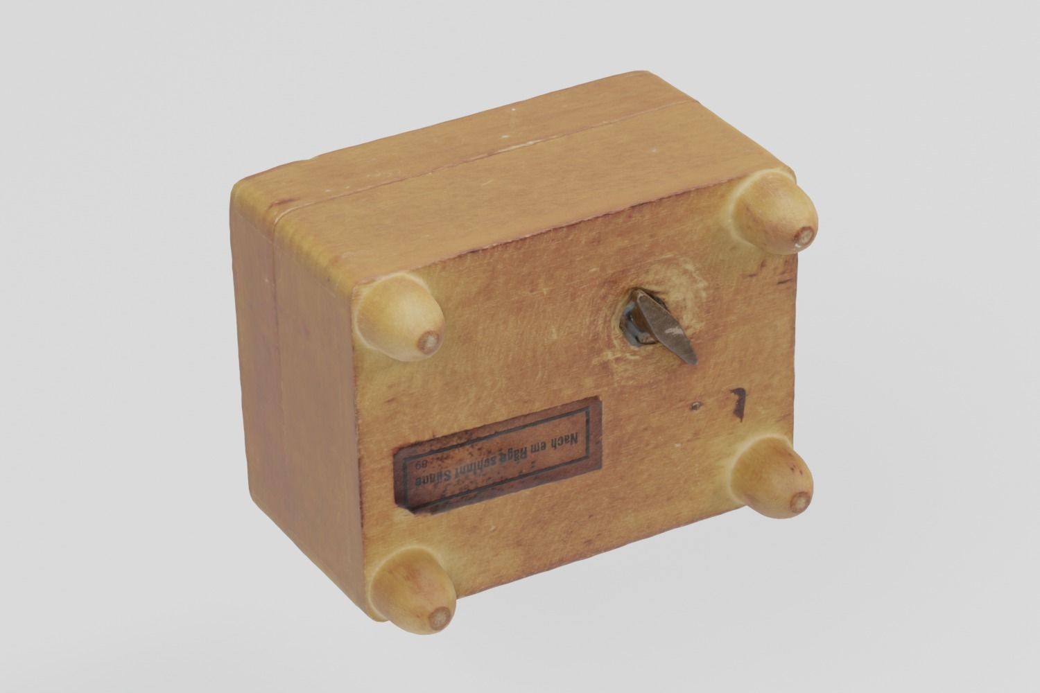 Wooden Music Box Ornament Small 3D scan PBR 4K textures Low-poly 3D model_8