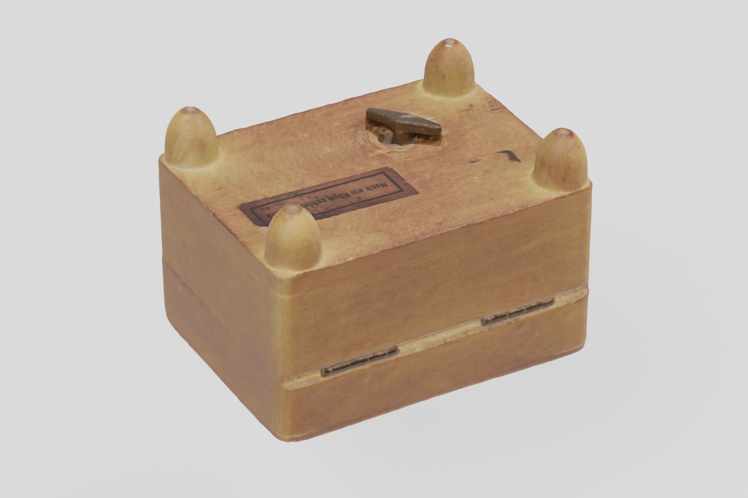 Wooden Music Box Ornament Small 3D scan PBR 4K textures Low-poly 3D model_7
