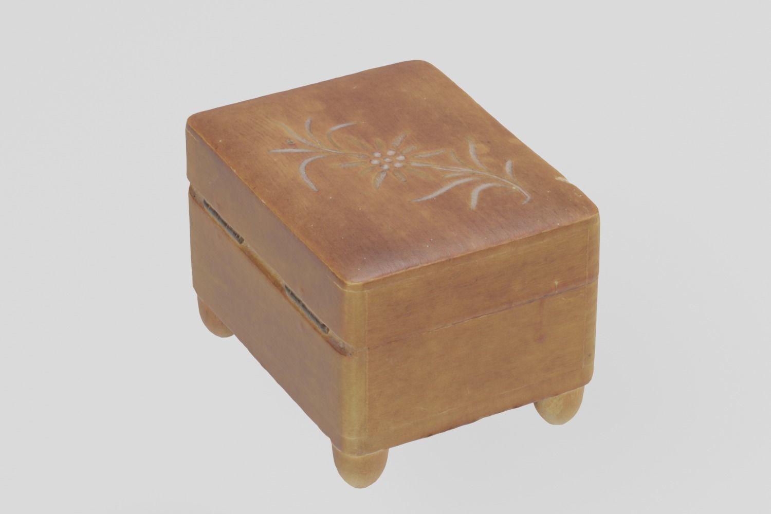 Wooden Music Box Ornament Small 3D scan PBR 4K textures Low-poly 3D model_2