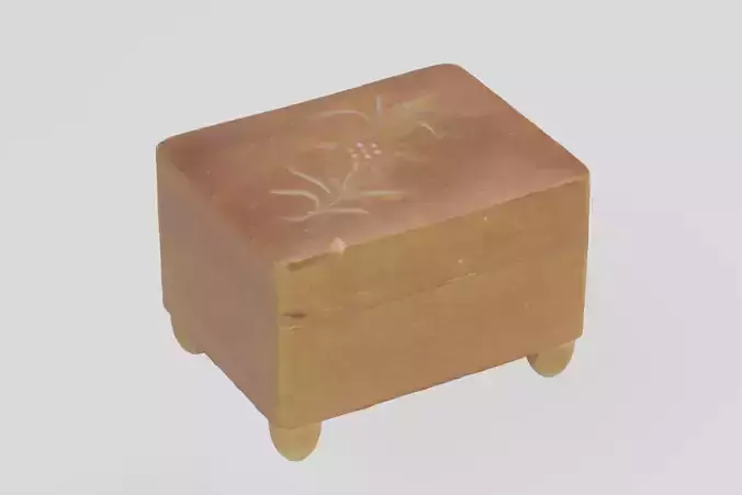 Wooden Music Box Ornament Small 3D scan PBR 4K textures