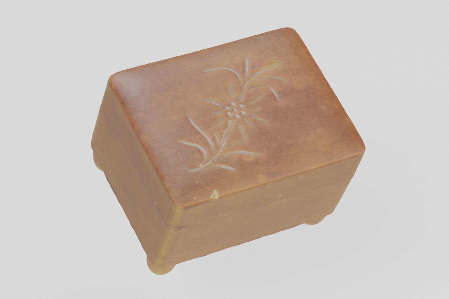 Wooden Music Box Ornament Small 3D scan PBR 4K textures Low-poly 3D model_5