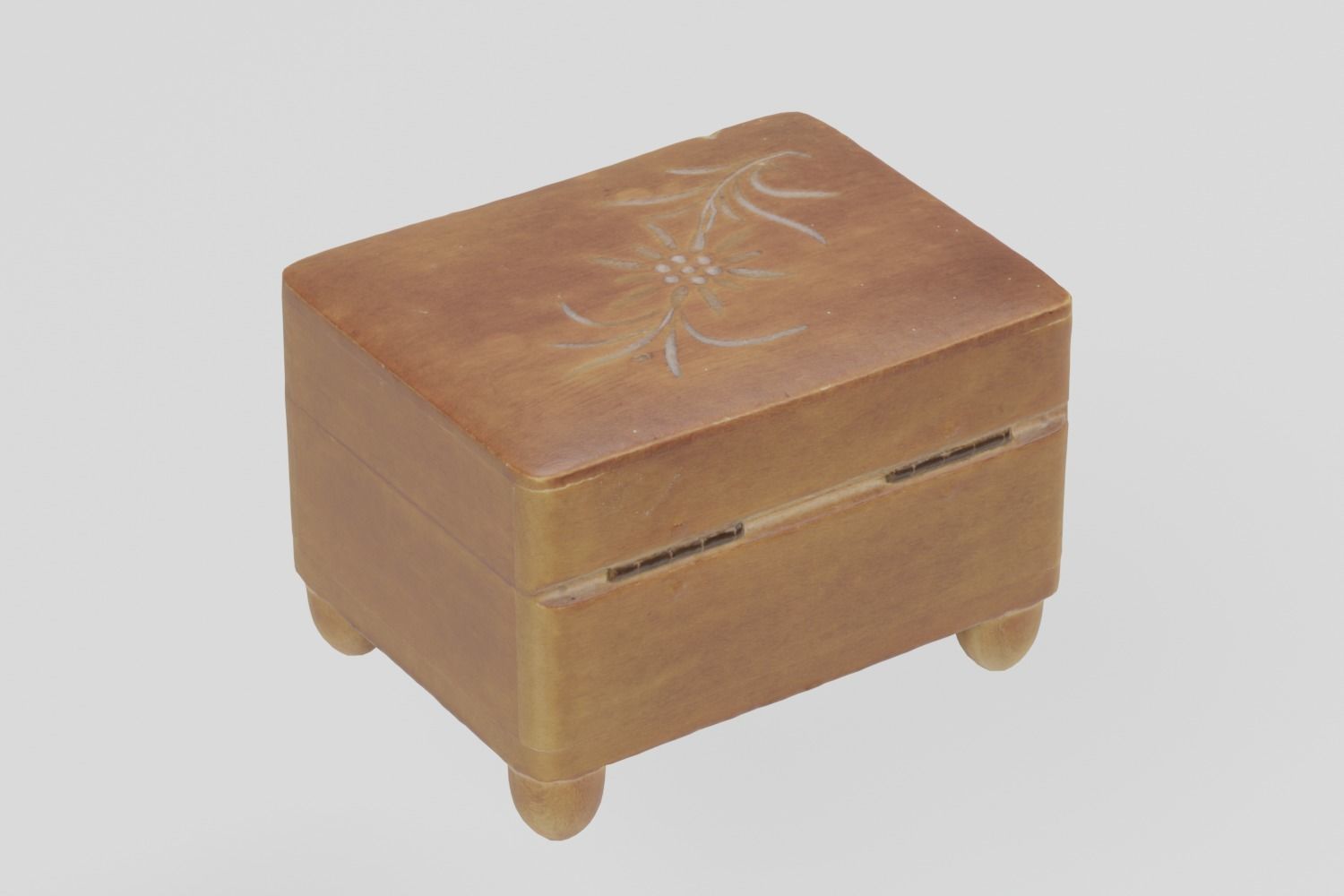 Wooden Music Box Ornament Small 3D scan PBR 4K textures Low-poly 3D model_3