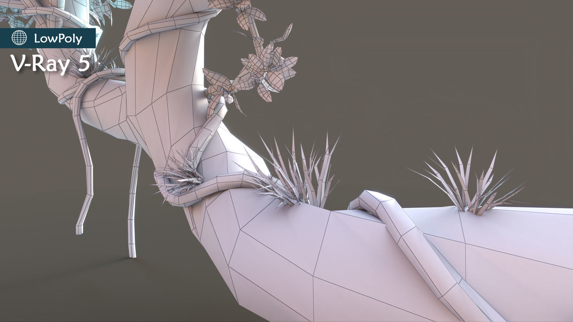 Subdivision LowPoly Fairy Treehouse Low-poly 3D model_15