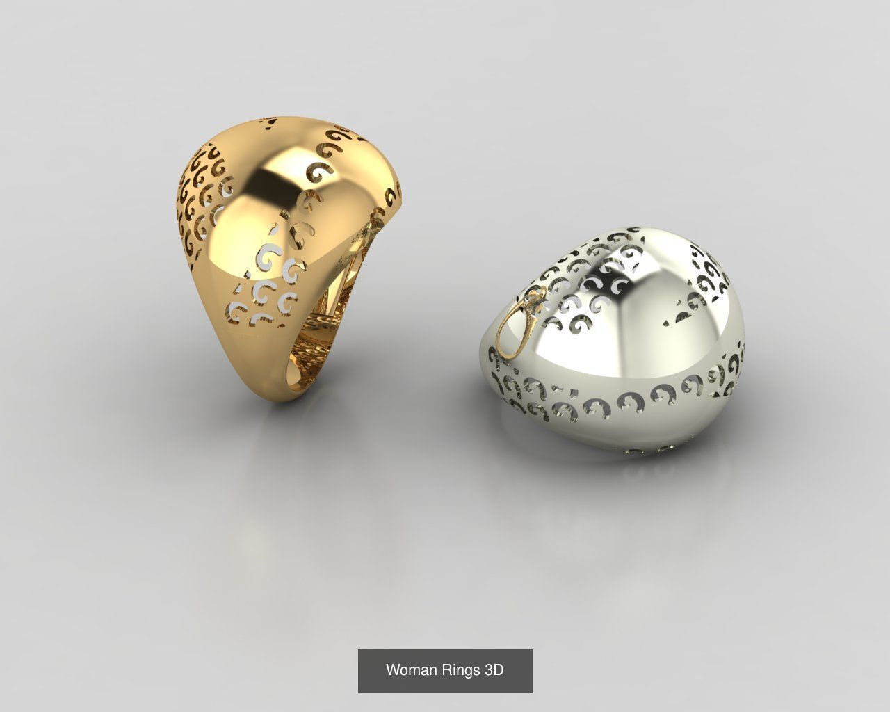 Woman Rings 59 Model 3D Print Model  3D Model Collection_46