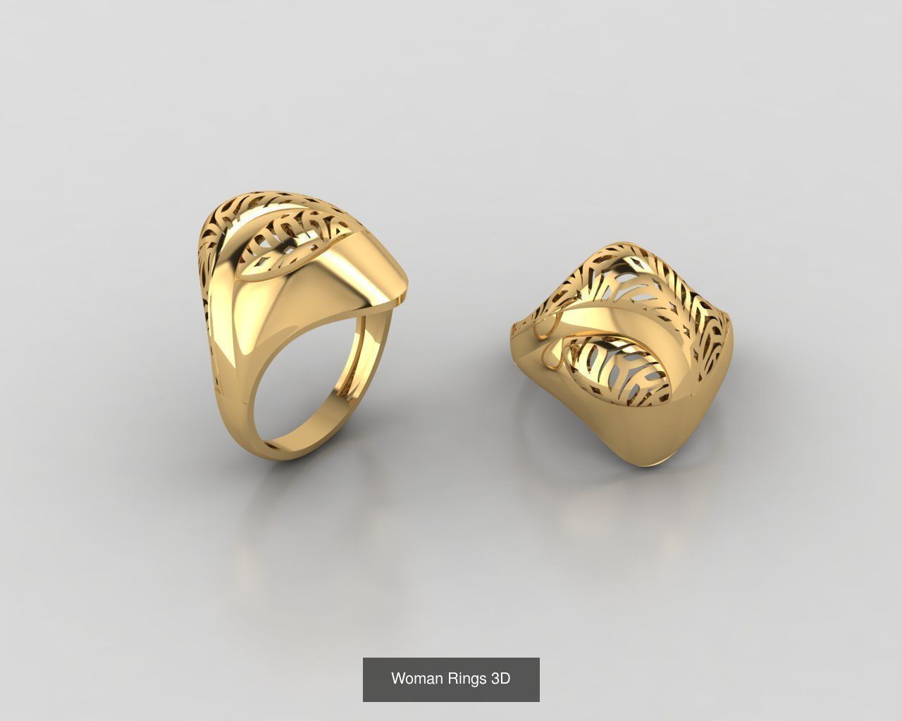 Woman Rings 59 Model 3D Print Model  3D Model Collection_62