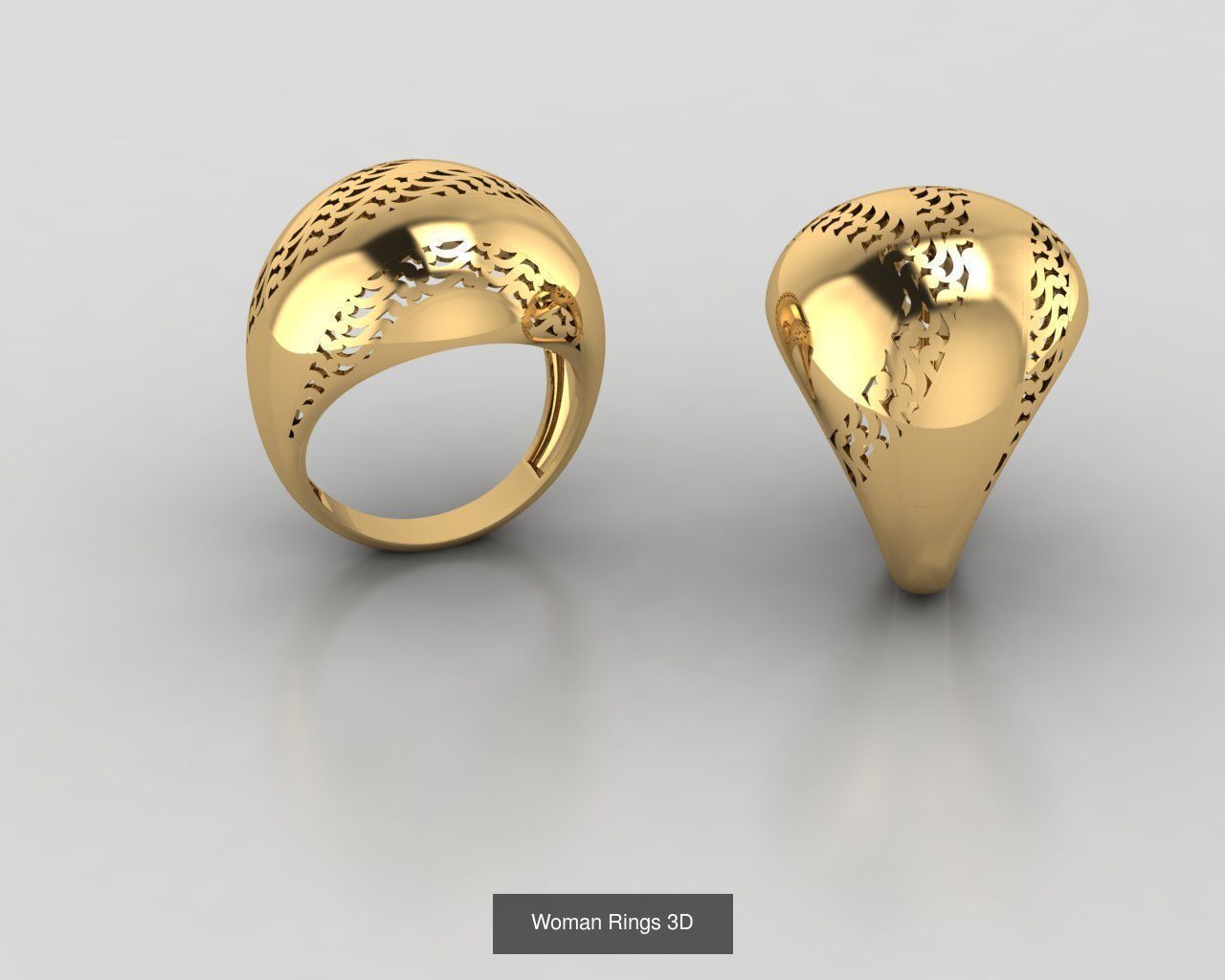 Woman Rings 59 Model 3D Print Model  3D Model Collection_45