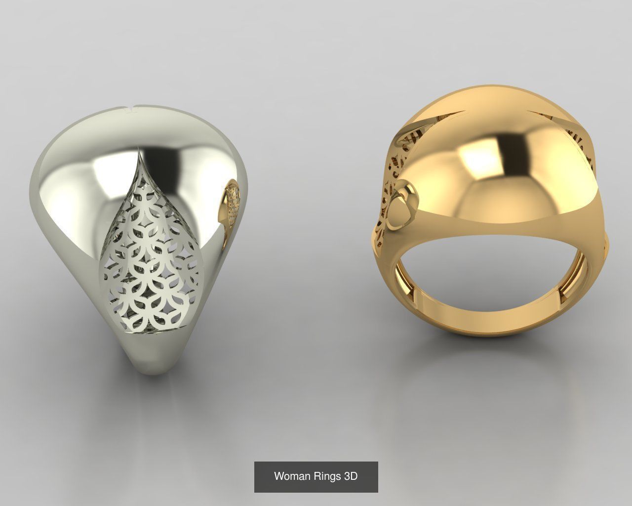 Woman Rings 59 Model 3D Print Model  3D Model Collection_42