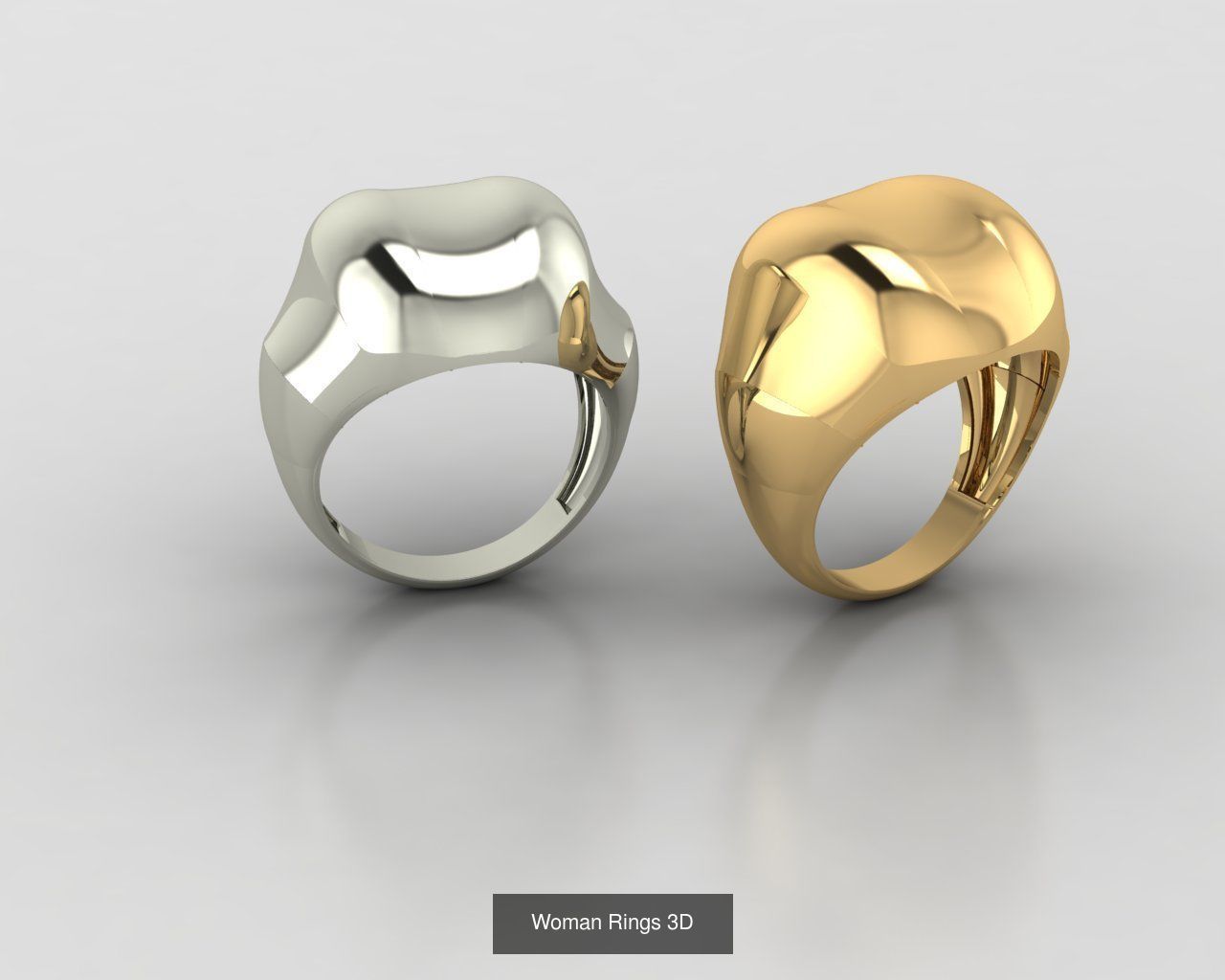Woman Rings 59 Model 3D Print Model  3D Model Collection_28